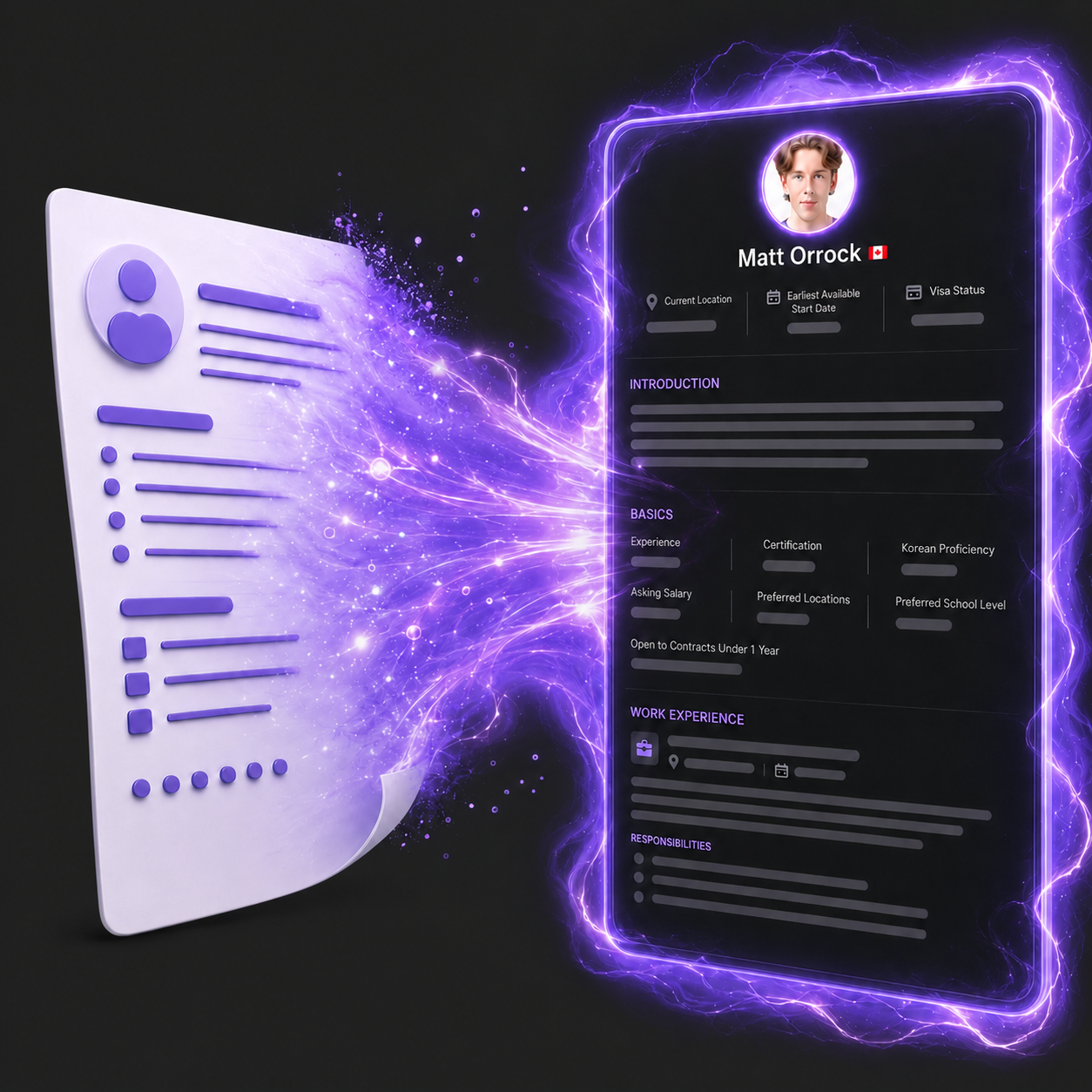 AI resume import preview